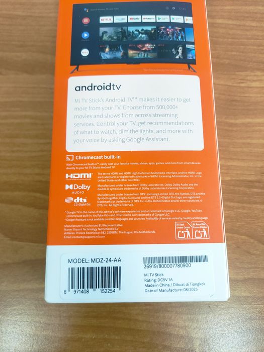 Xiaomi Mi TV Stick MDZ-24-AA Android TV – NOWY, sprawdzony, komplet