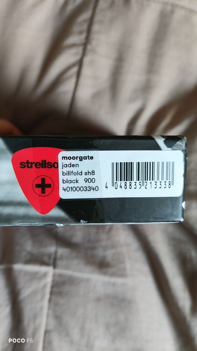 Strellson Moorgate skórzany czarny portfel układ poziomy