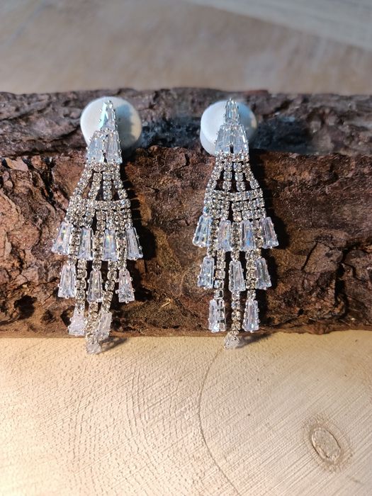 Kolczyki ślubne z kryształkami