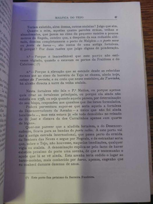Livro "Apontamentos para a Monografia de Malpica do Tejo", escrita pelo Prof. J. Diogo Correia