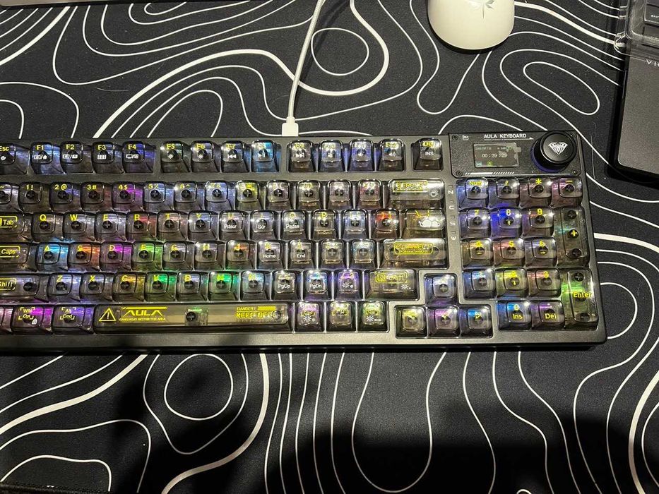 AULA F98 Pro RGB прозрачная клавиатура геймерская