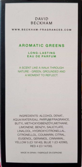 David Beckham Aromatic Greens 100ml Nowy na prezent