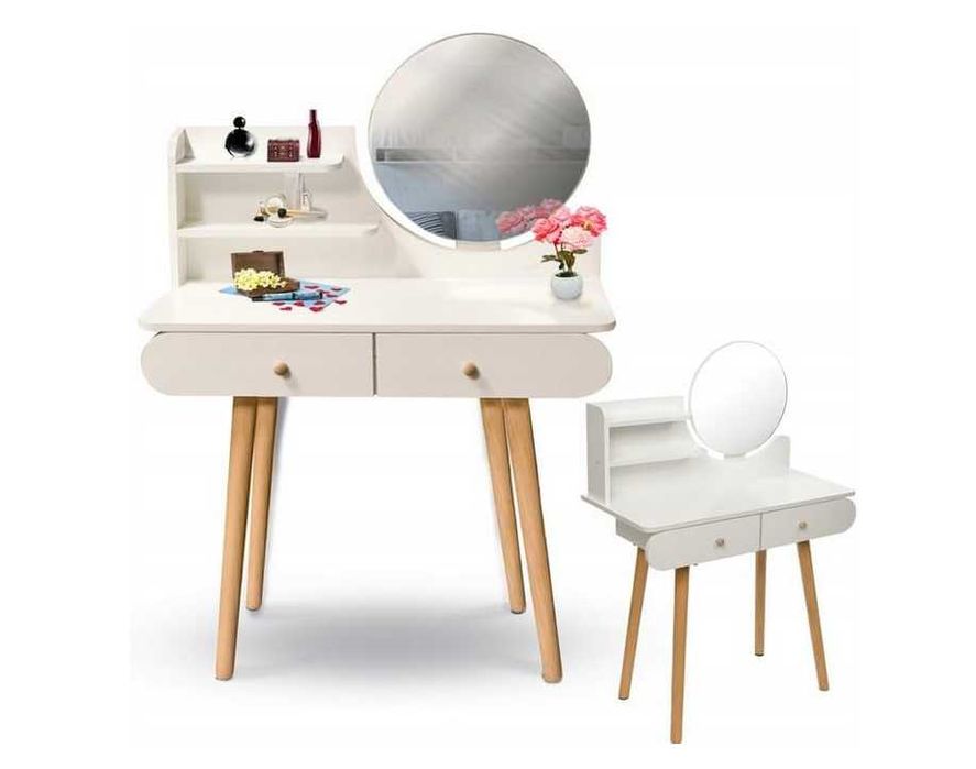 Skandynawska Toaletka Kosmetyczna Jumi z Lustrem