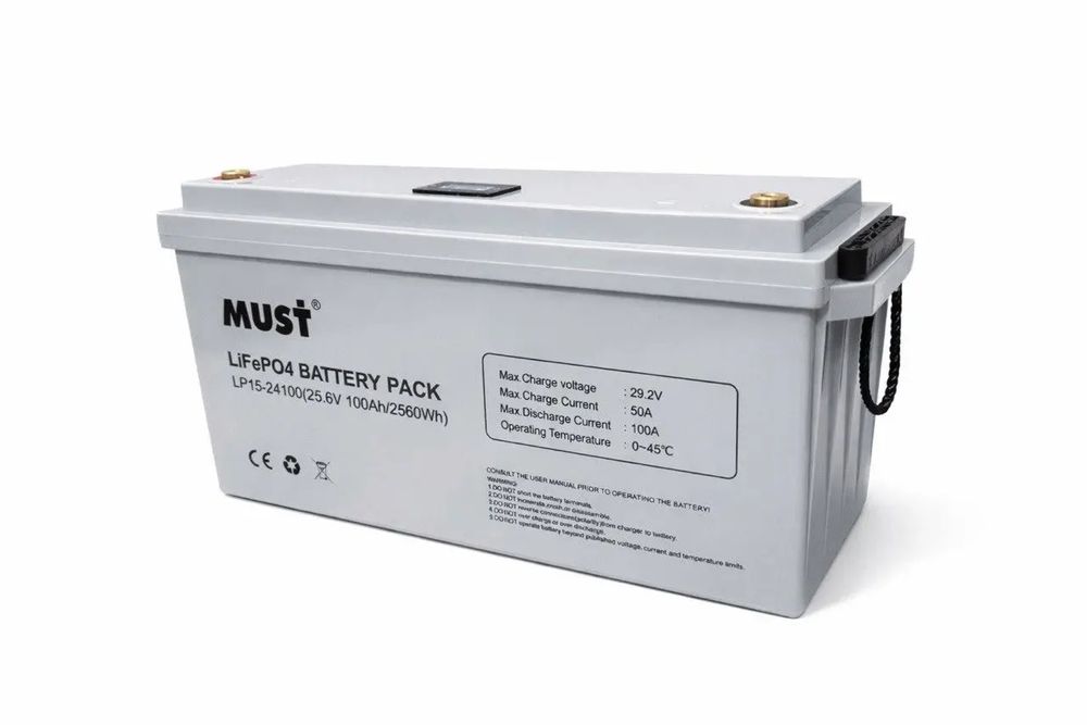 Літієвий акумулятор 100 Аг 24 В MUST LiFePO4 LP1500-24100
