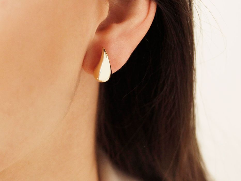 Złote kolczyki nowoczesne krople PR 585
