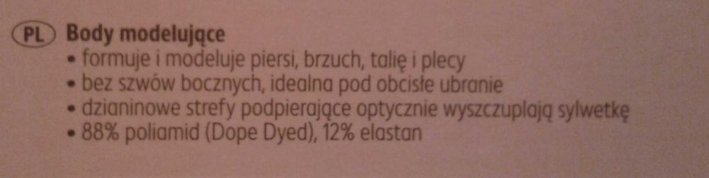 Oyanda BODY MODELUJĄCE piersi brzuch talię plecy, bezszwowe CZARNE 3XL