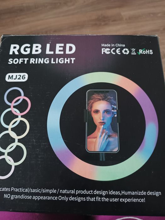 Rgb led soft ring light mj26 кільцева лампа