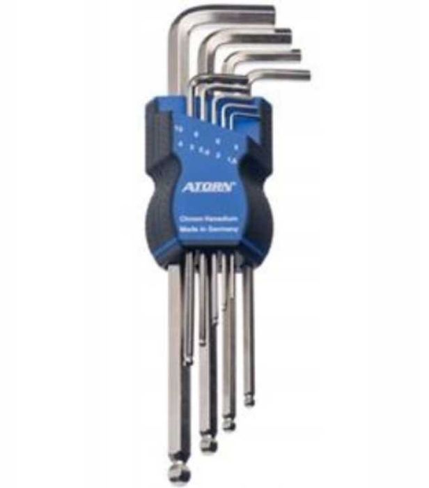 ATORN Zestaw kluczy imbusowych z kulką długich 1,5-10mm 9szt MADE GER
