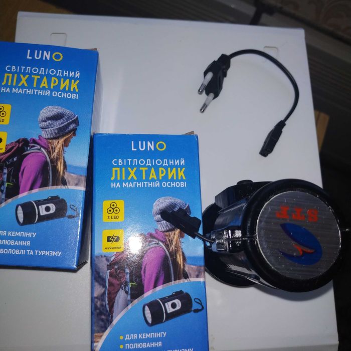 Светодиодный LED аккумуляторный ручной фонарь с магнитом