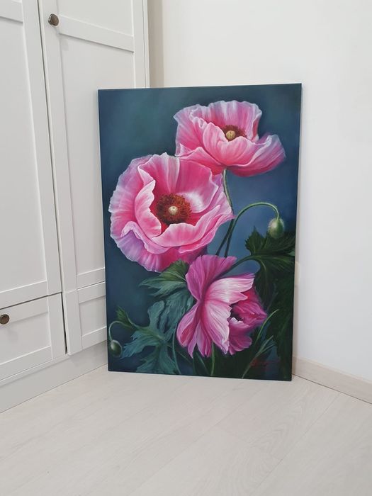 Картина Рожеві маки олійними фарбами