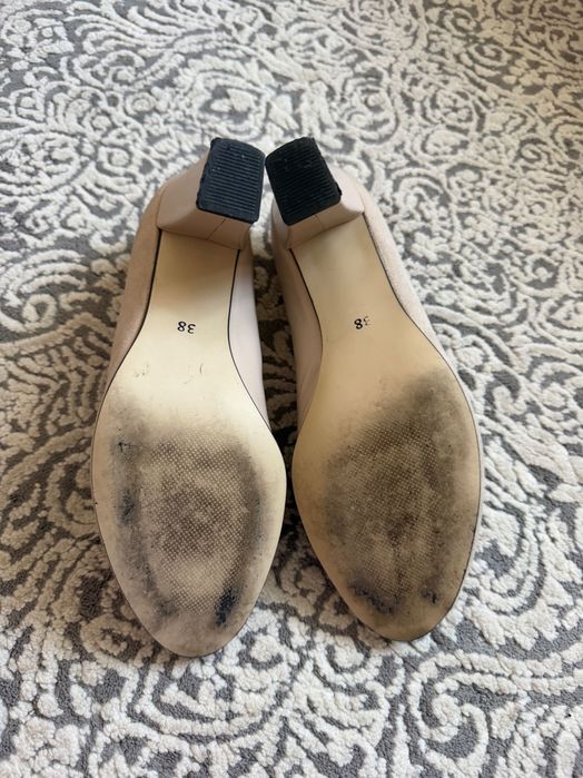 Buty beżowe , skórzane-zamszowe rozm 38