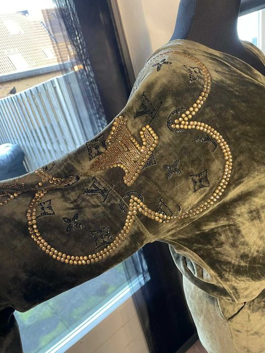 Dres welurowy wzór louis vuitton rozm 42