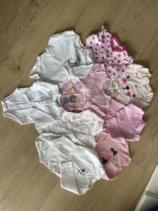 Zestaw body z dlugim rekawem, r.56 i 62