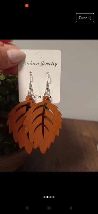 Drewniane kolczyki liście