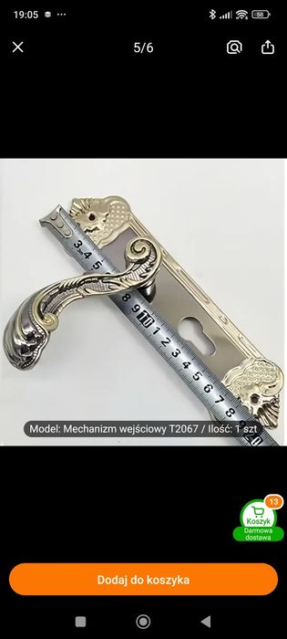 Elegancki zamek mechaniczny drzwiowy w stylu retro