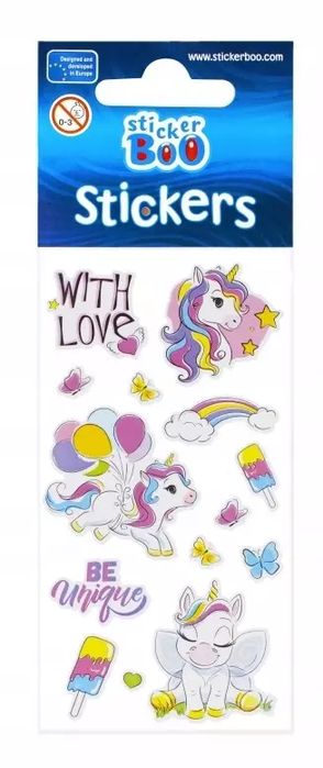 Naklejki 7X18 Cm Unicorn 2 Sticker Boo 498840. Nowy Produkt