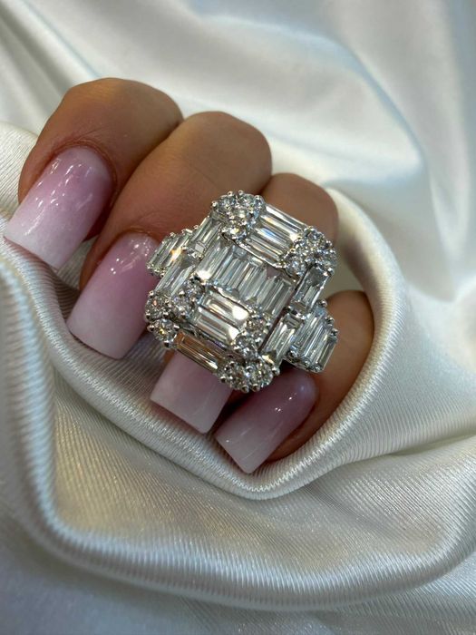 Pierścionek Gwiazd Infinity bagiety 2.33 CT VVS-F