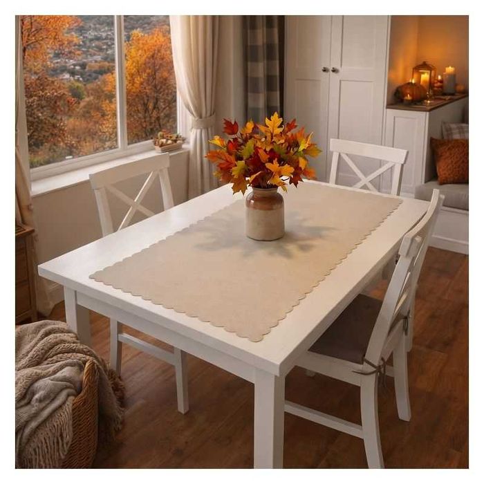 Bieżnik prostokątny Seldon 60 x 120 cm beżowy powłoka hydrofobowa Wisan WNS983 120