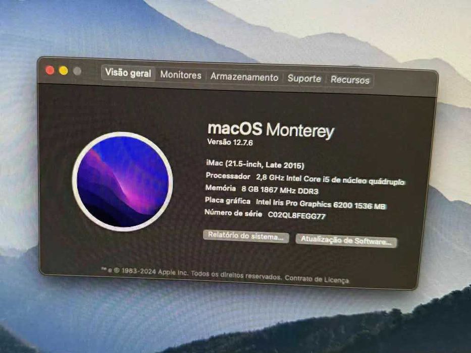 iMac 2015 com monitor de 21,5 polegadas 8GB 1TB