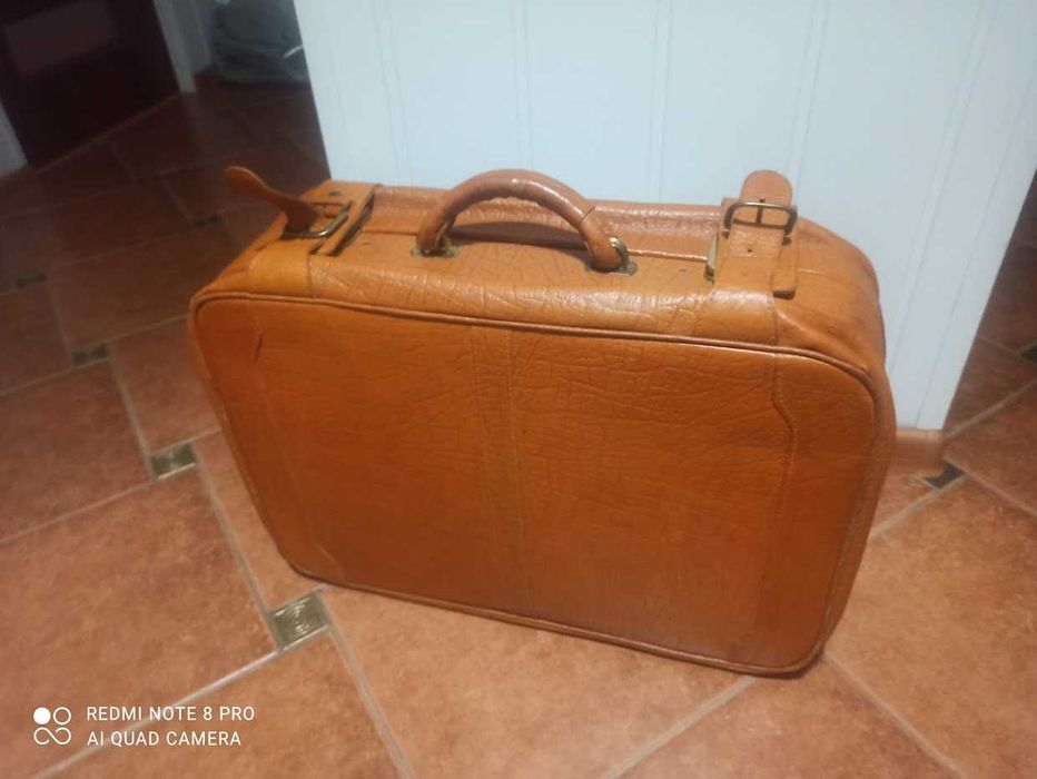 Walizka retro PRL skórzana