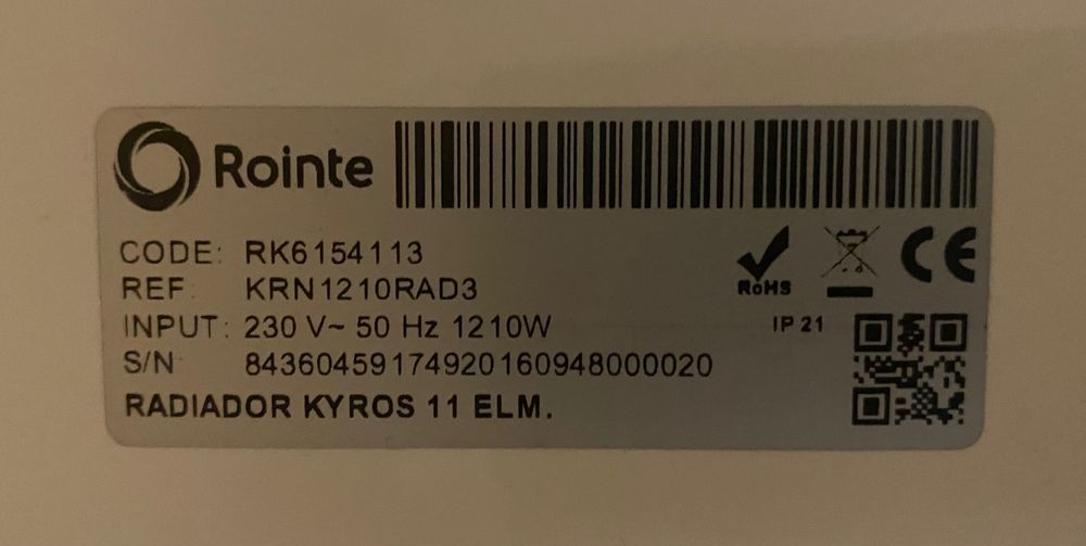 Radiador eléctrico 1210W, 11 elementos digital.