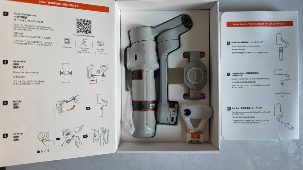 Insta360 Flow 2 AI Tracker Kit gimbal stabilizator jak nowy komplet