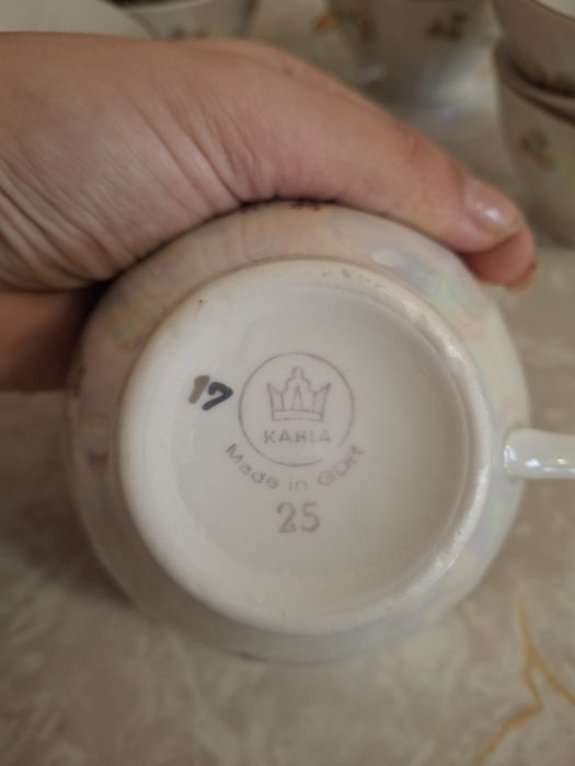 Набір чашок Kahla (ГДР) «Мадонна», 12 шт. (дюжина), перламутр