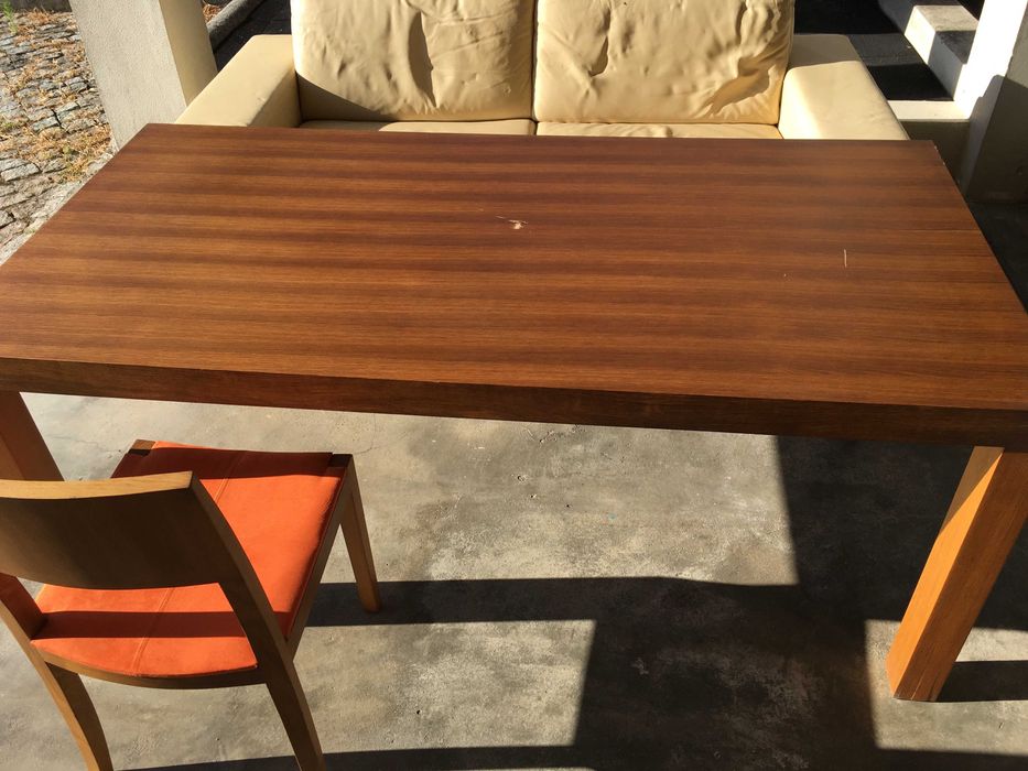 Table and Six Upholstered Chairs (Orange Color)64751798714370124