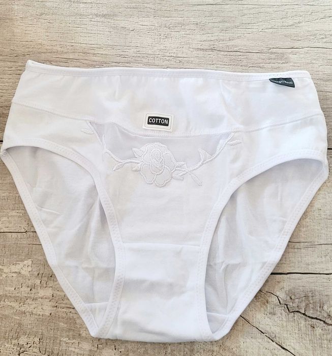 MENGNI ROUZI MAJTKI Bawełniane róża L/XL białe
