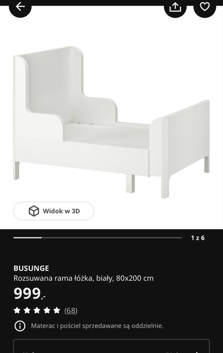 Lóżko rozsuwane biale