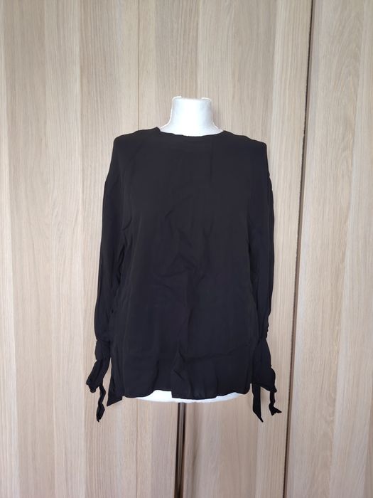 Zara czarna bluzka damska oversize wiskoza lyocell S