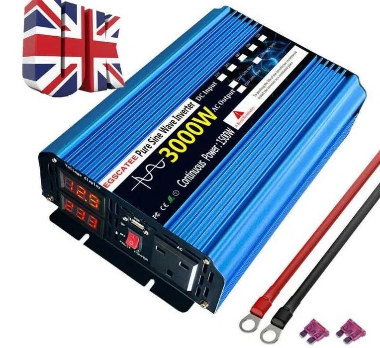 Інвертор EGSKATEE 12-230v 1500/3000W Чиста синусоїда