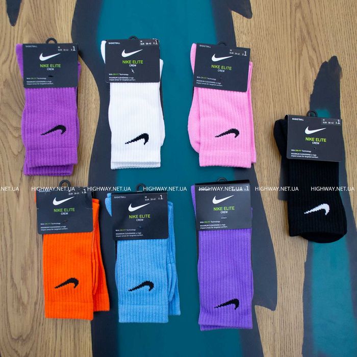 S M L Баскетбольні Шкарпетки Nike Elite носки высокие белые