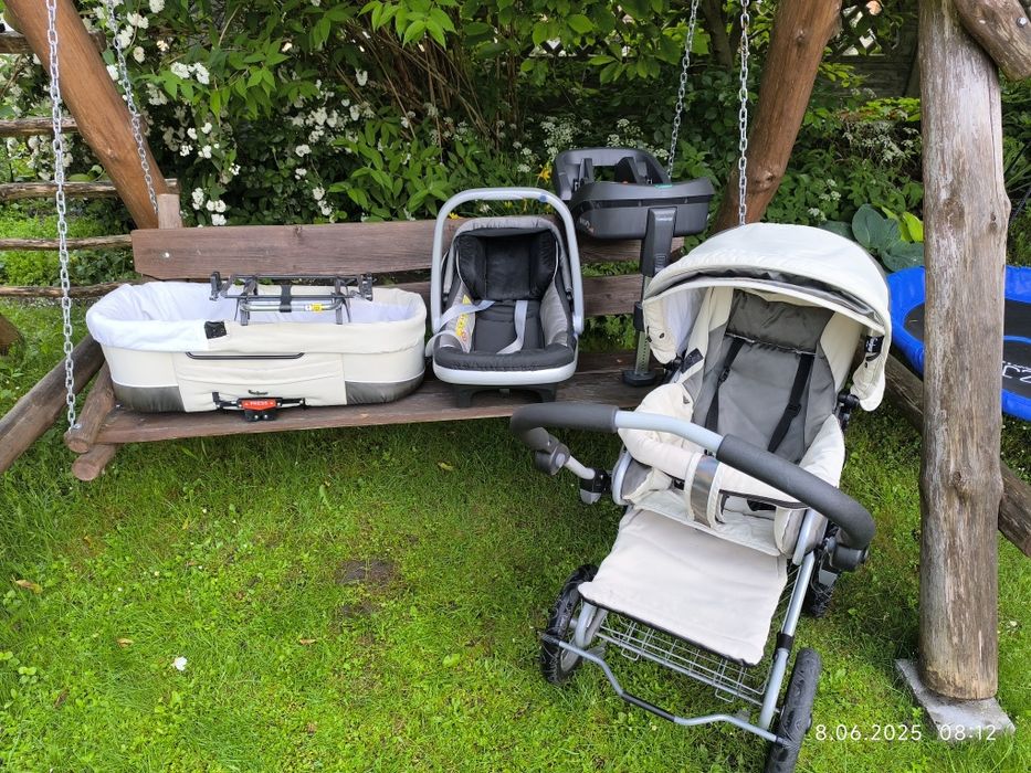 Wózek dziecięcy Emmaljunga  3w1 ISOFIX baza spacerówka fotelik gondola