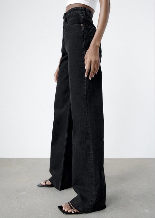 Zara • Джинси широкі The 90s Full- Length 36 чорний 6688/224/800