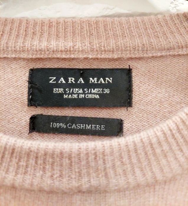 Sweter 100% kaszmir u-neck ciemny róż