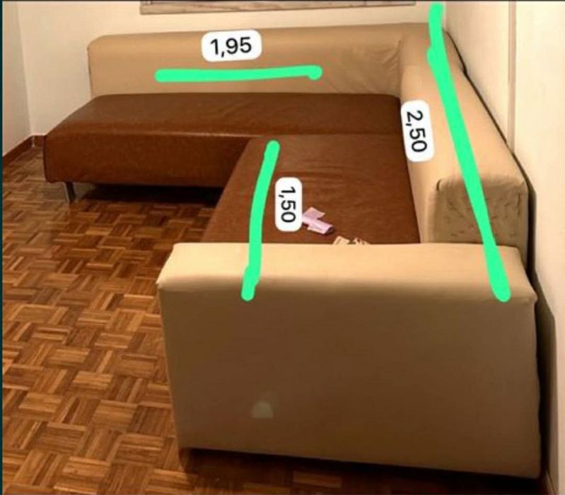 Sofa de canto, mesa reck colchao de casal