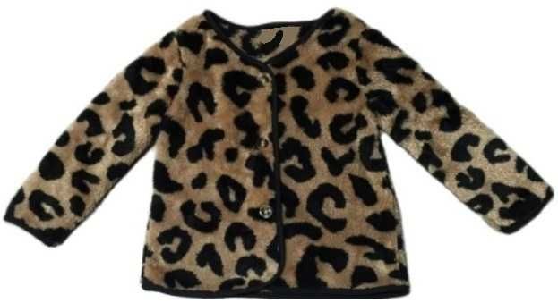 *_* Bluza dziewczęca brązowa w cętki lamparta, kardigan rozm. 110, nowa