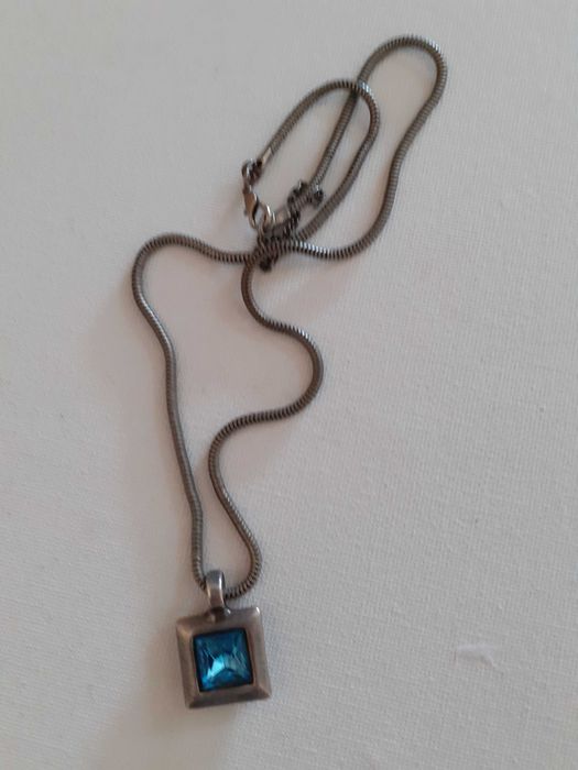Colar vintage Marc Labat pedra azul