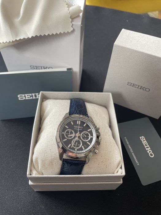 Seiko SBTR019 Chronograph Blue – NOWY