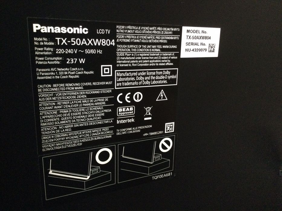 Телевізор Panasonic 4К TX-50 AXW 804  120Hz/3D підтримка