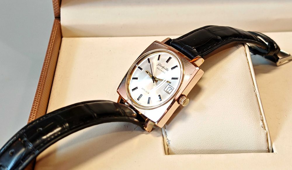 Zegarek Glashütte Spezimatic 26 Rubis GUB Automatic Pozłacany AU Data