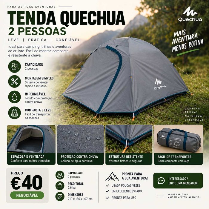 Tenda Quechua para 2 pessoas