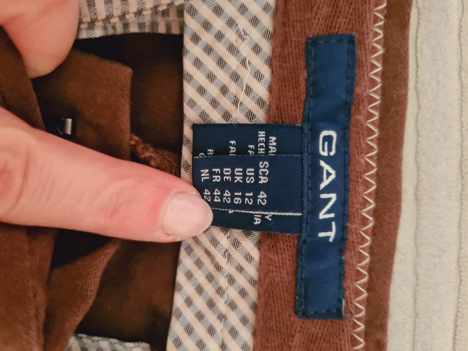 Brązowe bawełniane spodnie Gant