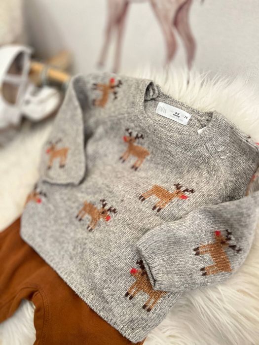 Дитячий Новорічний светрик Zara з оленями