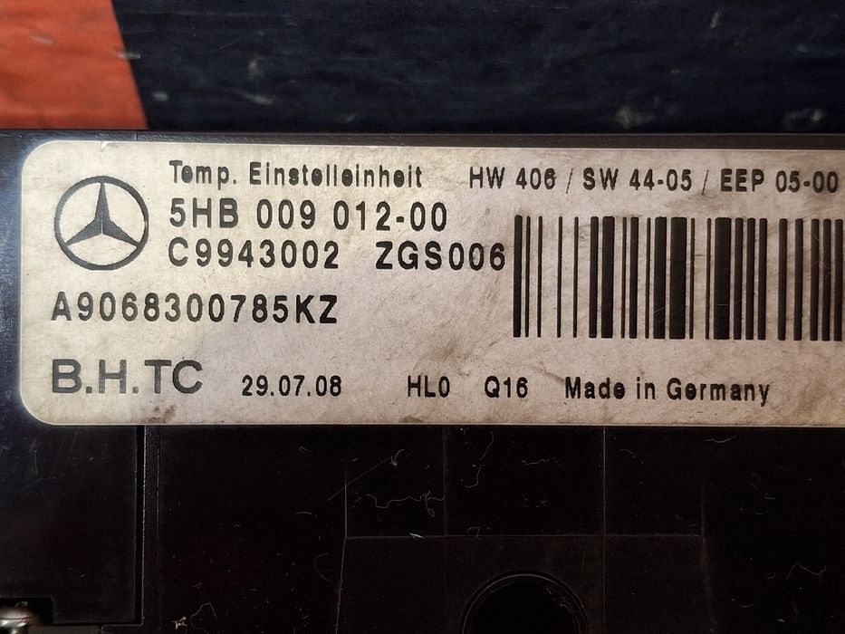 Comando chauffage / sofagem MERCEDES-BENZ Sprinter 3,5-t (906)