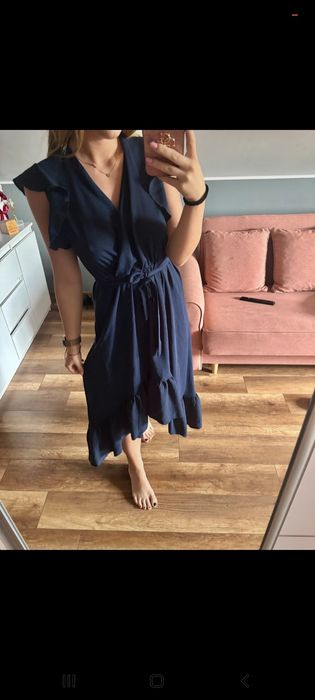 Sukienka 36 s falbany wesele Komunia Chrzciny