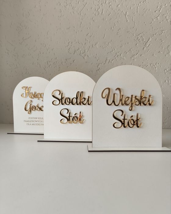 Tabliczki na wesele ślub event księga gości słodki wiejski stół