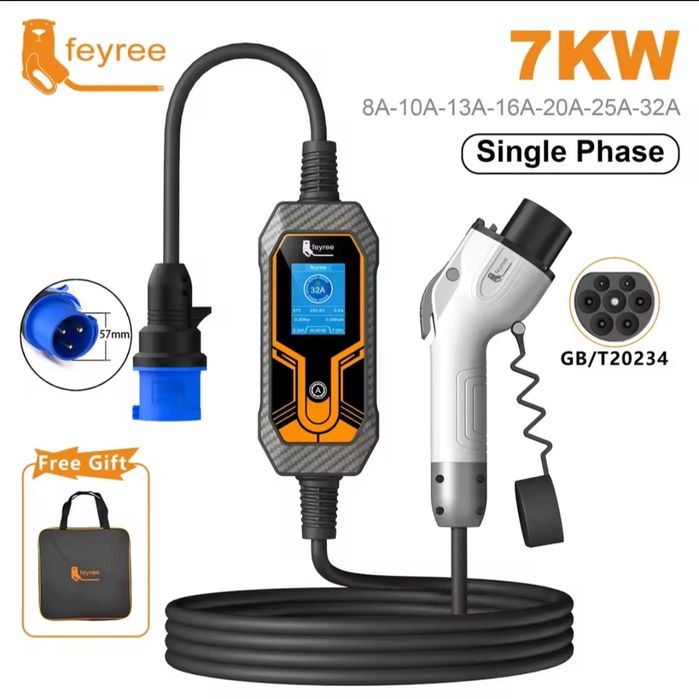 Зарядка зарядное електромобіля электромобиля електрички type1 2 GBT