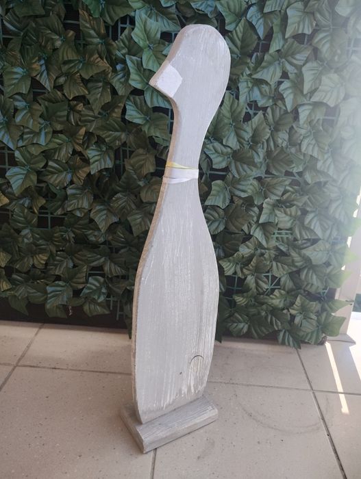 Duża drewniana dekoracja szara kaczka